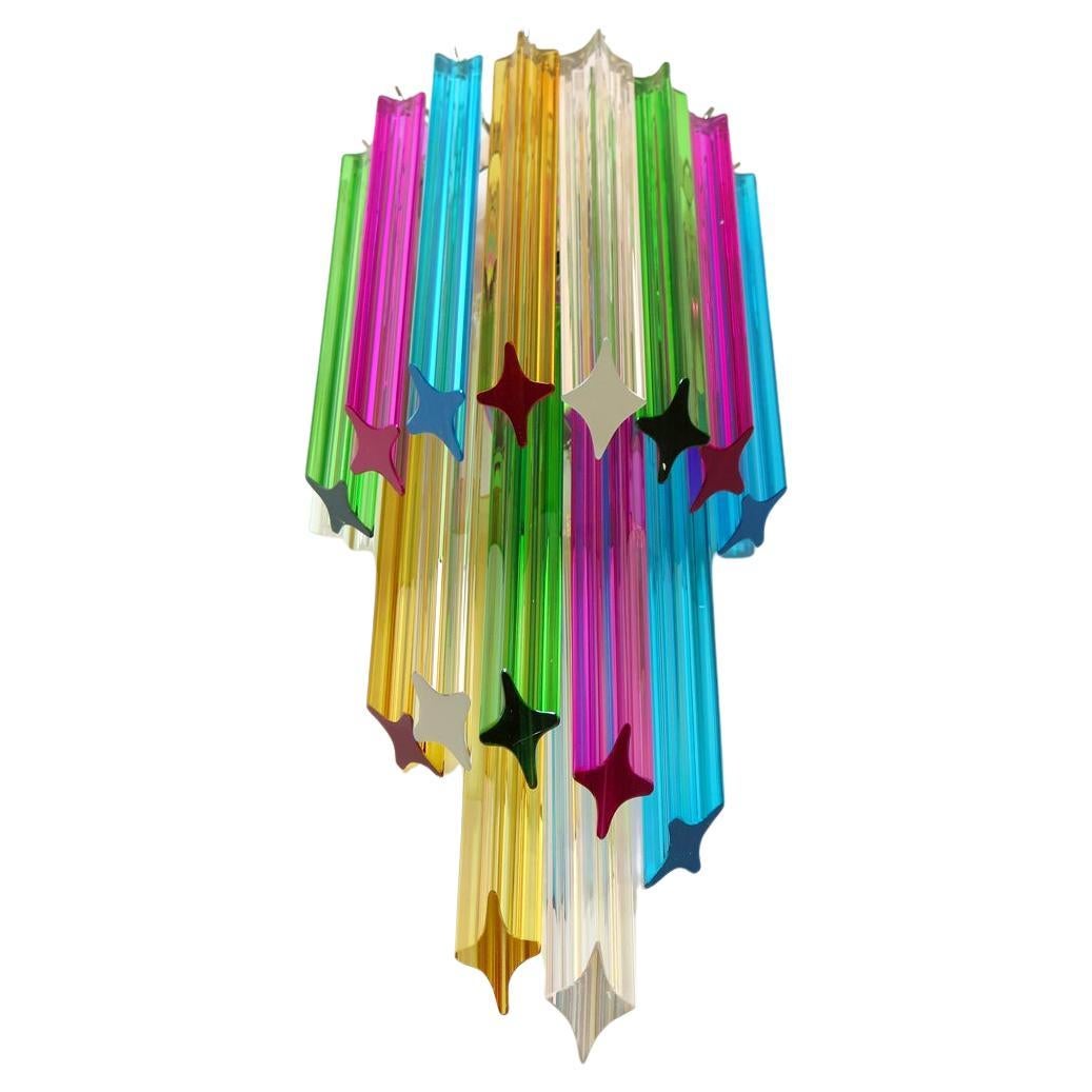 Pair of vintage Murano wall sconce – multicolor quadriedri -Mariangela model