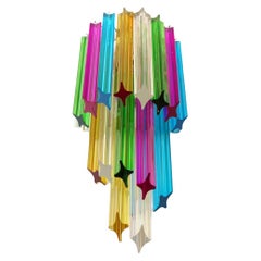 Pair of vintage Murano wall sconce – multicolor quadriedri -Mariangela model