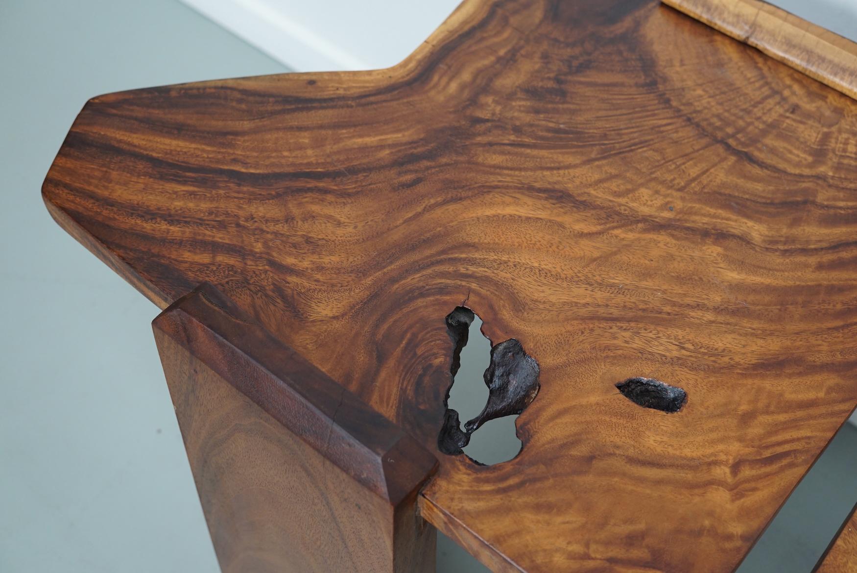 Pair of Vintage Natural Coffee Tables in Walnut, ca 1970/1980 For Sale 2