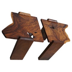 Pair of Vintage Natural Coffee Tables in Walnut, ca 1970/1980