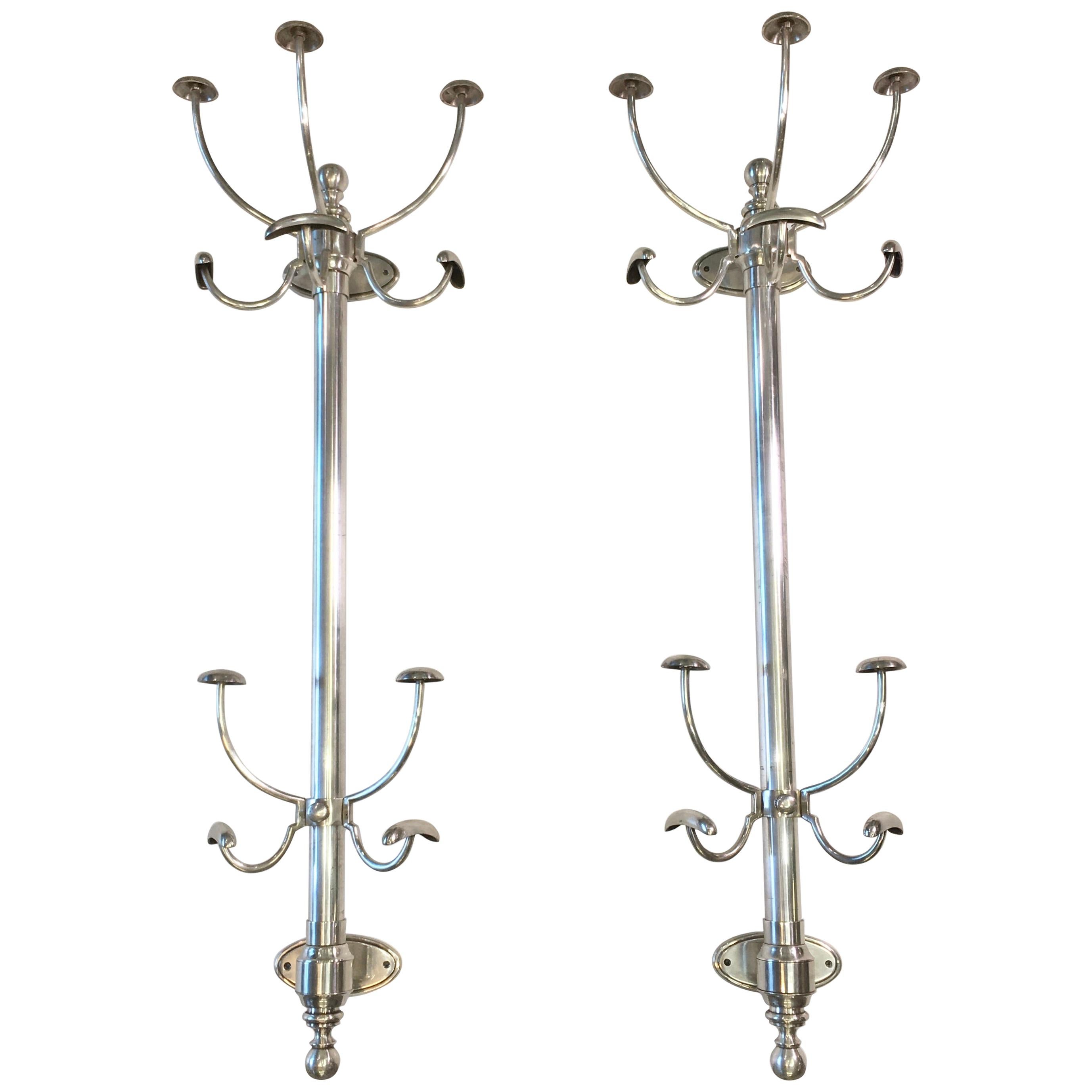 wall mounted interior design architectural salvage A pair of vintage metal french coat/hat hooks