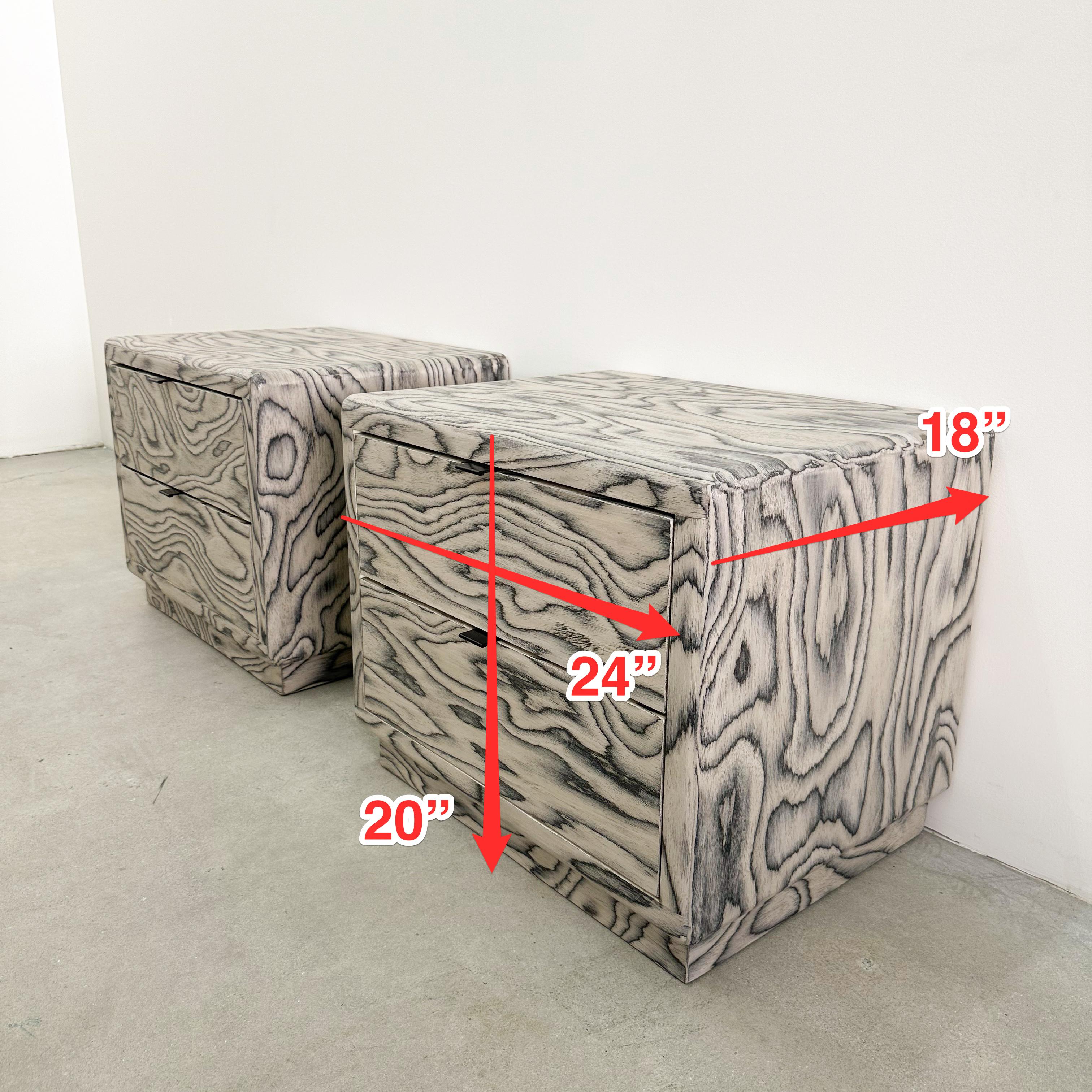 Pair of Vintage Nightstands Featuring Ettore Sottsass Veneer 70s 80s 4