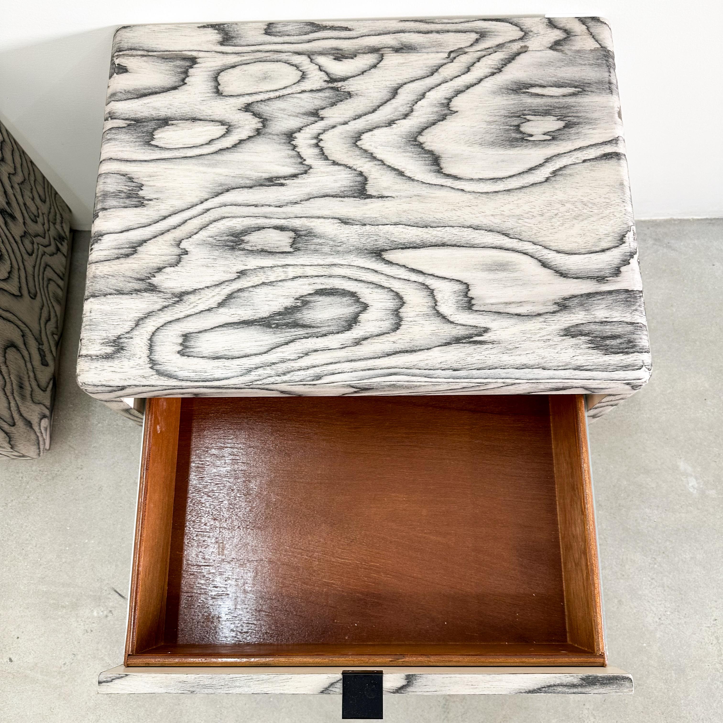 Pair of Vintage Nightstands Featuring Ettore Sottsass Veneer 70s 80s 2
