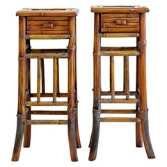 Pair of Vintage Nightstands in Bamboo