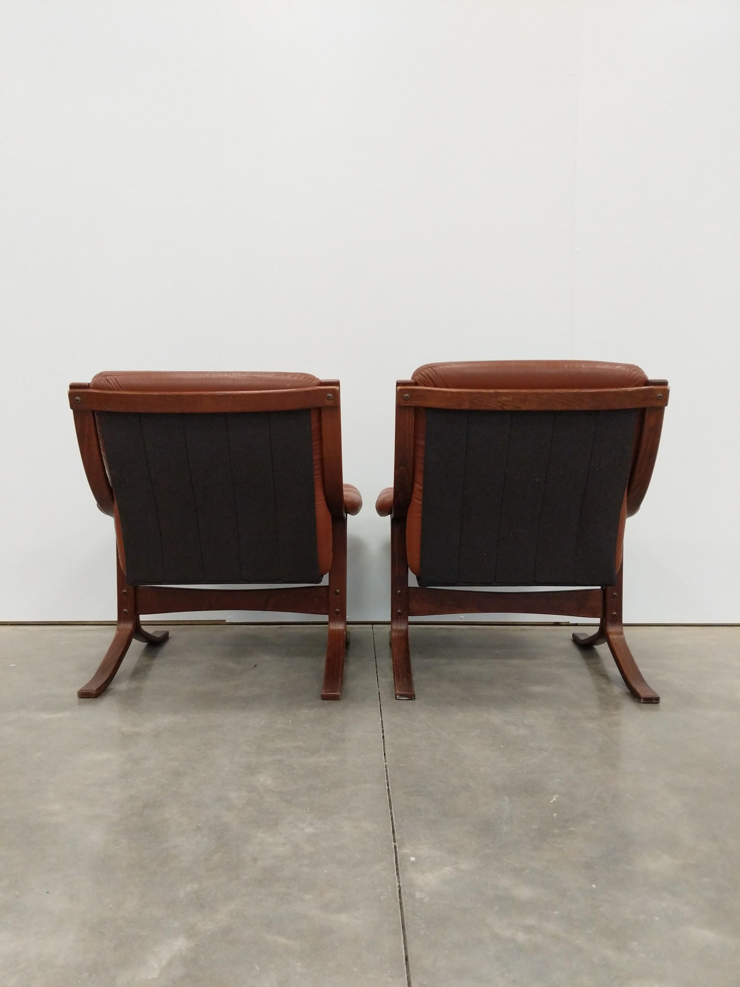 Scandinavian Modern Pair of Vintage Norwegian Mid Century Modern Jon Hjortdal Lounge Chairs