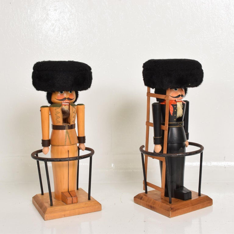 Pair of Vintage Nutcracker Bar Stools by Volkmar Matthes Germany For