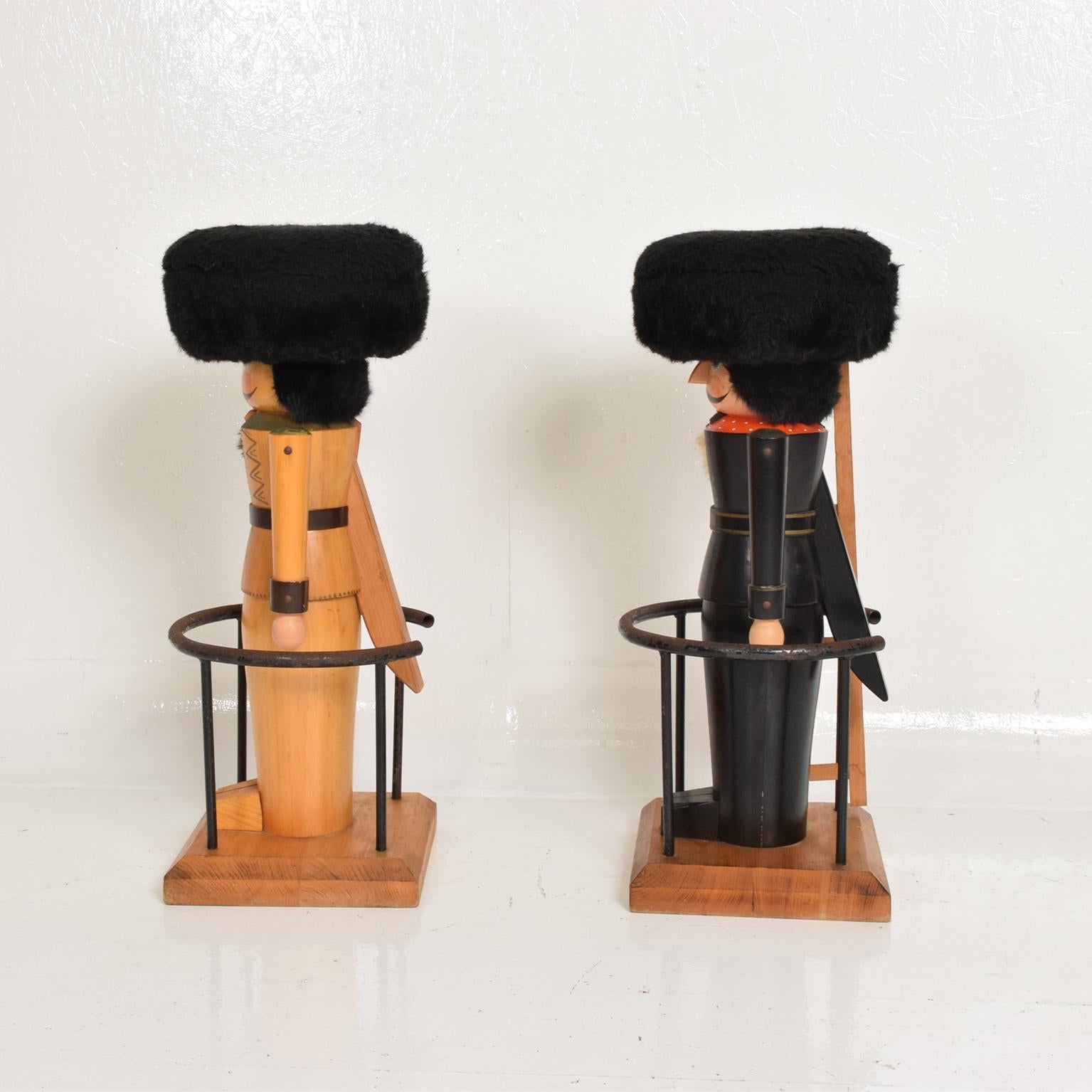Mid-Century Modern Pair of Vintage Nutcracker Bar Stools by Volkmar Matthes Germany