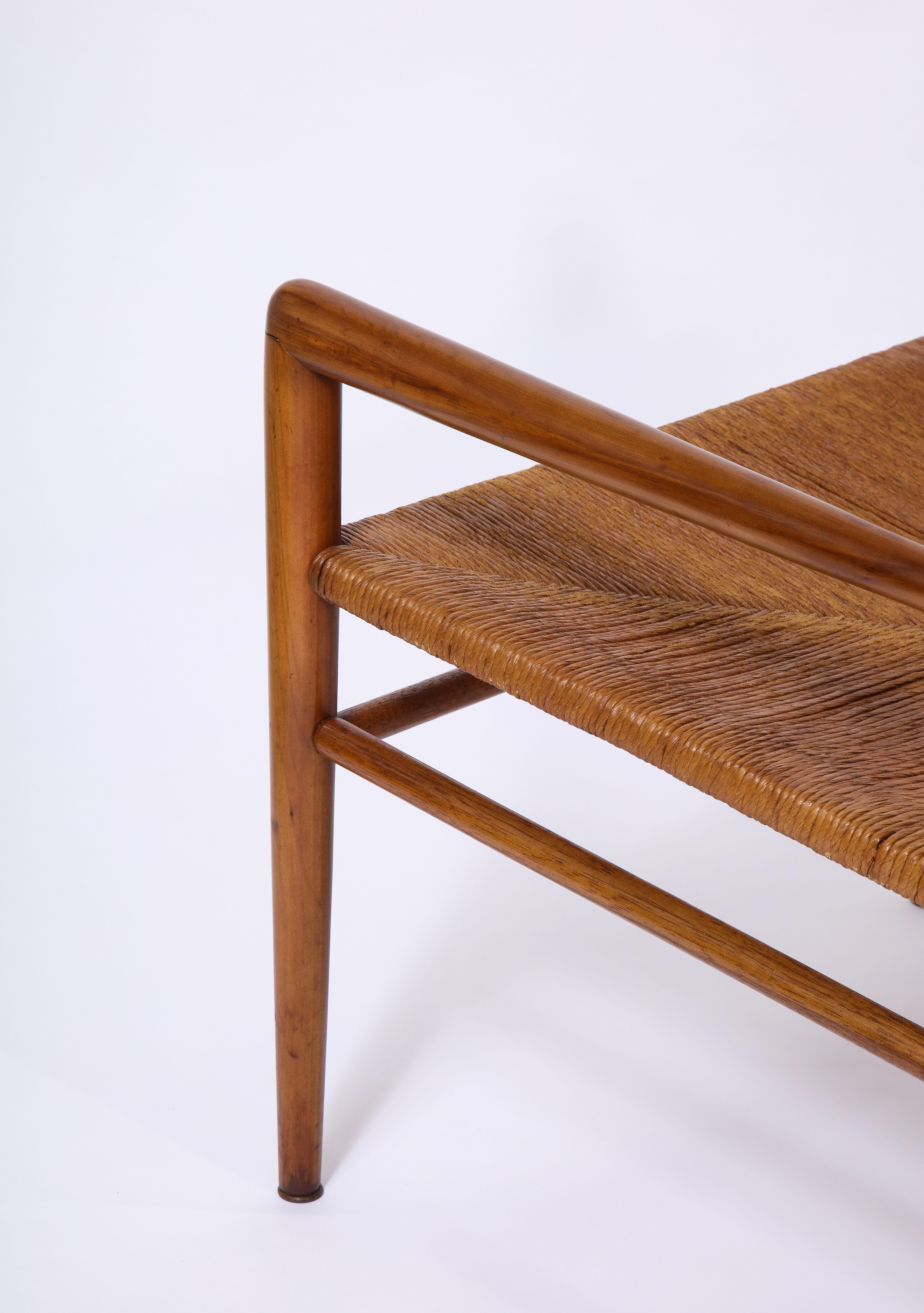 Pair of Vintage Oak and Rush Chairs by Mel Smilow, USA, 1960 For Sale 2
