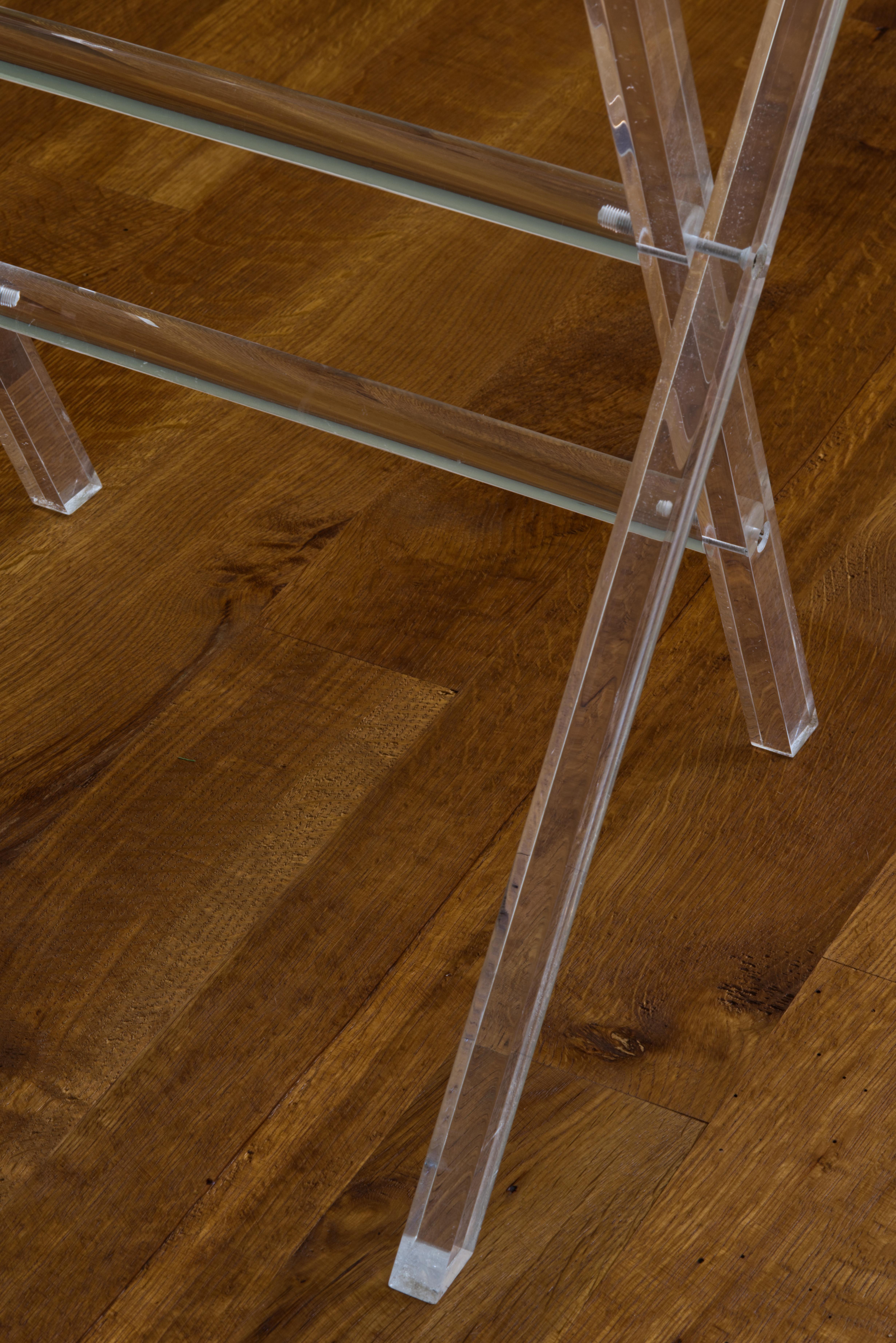 Pair of Vintage Occasional Lucite Folding Tables, TV Trays For Sale 2