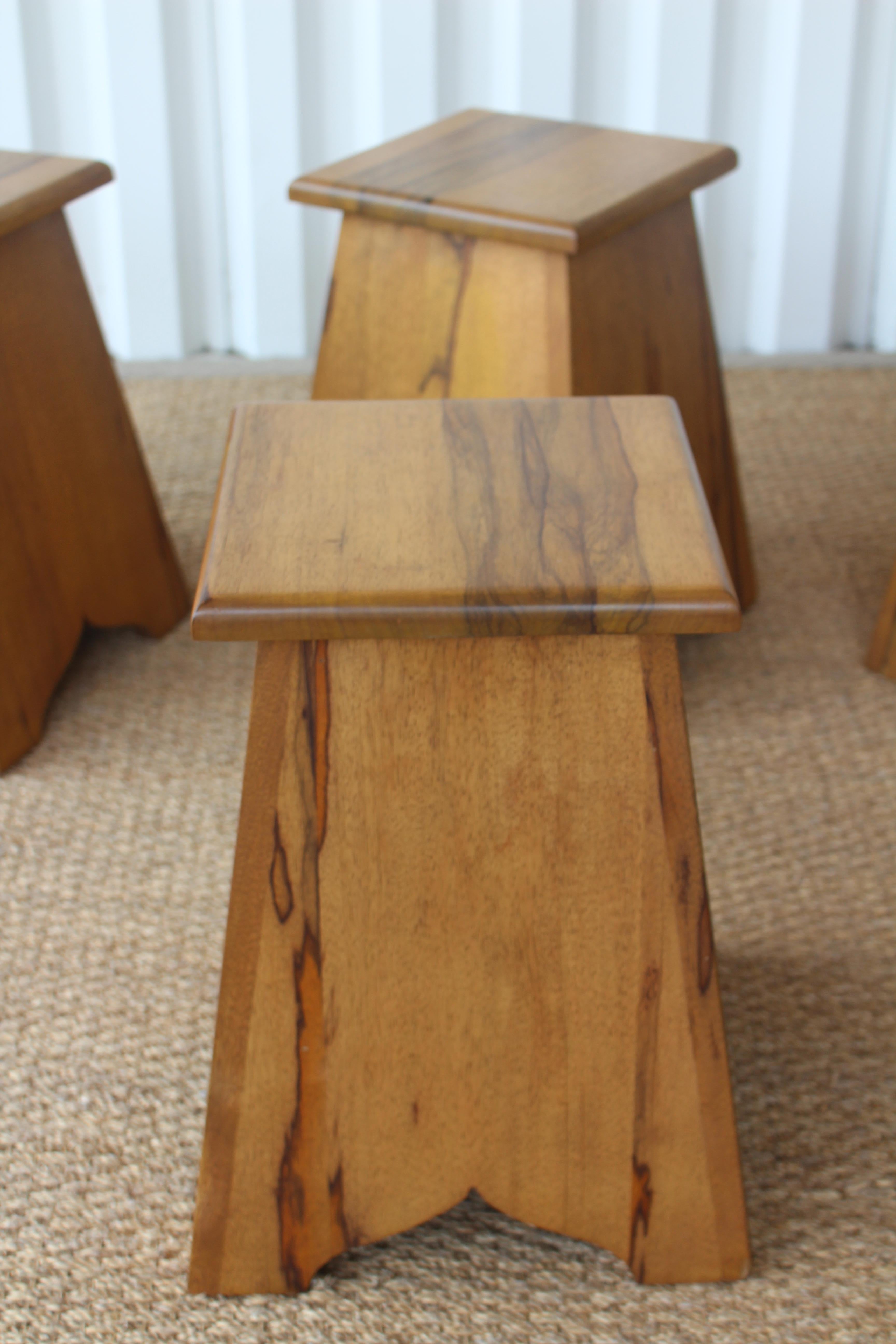 Pair of Vintage Olive Wood Tables, France, 1960s. One Pair Available. 4