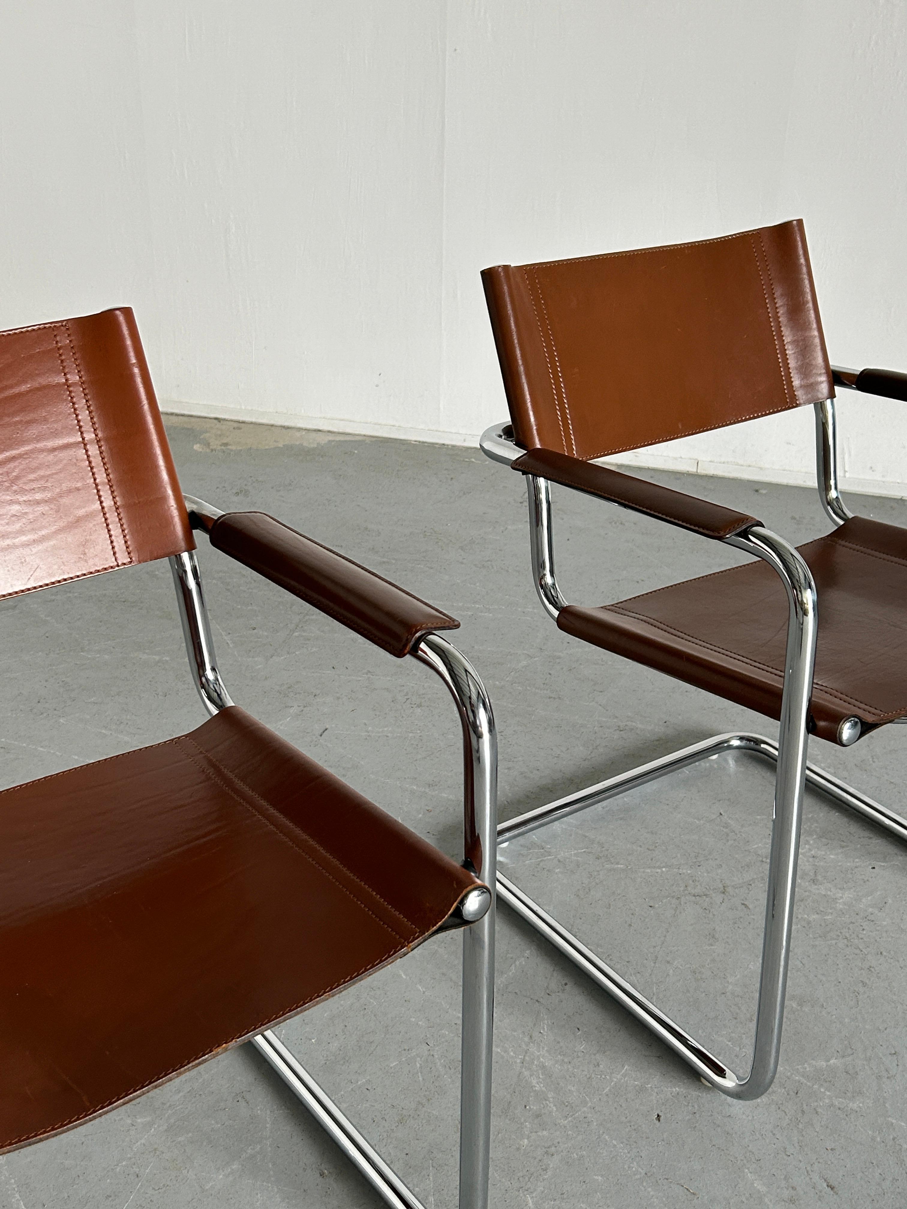 Late 20th Century Pair of Vintage Original 'MG5' Armchairs by Centro Studi for Matteo Grassi