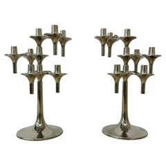 Pareja de candelabros vintage Orion de Nagel & Stoffi para Bmf , Alemania Años 60