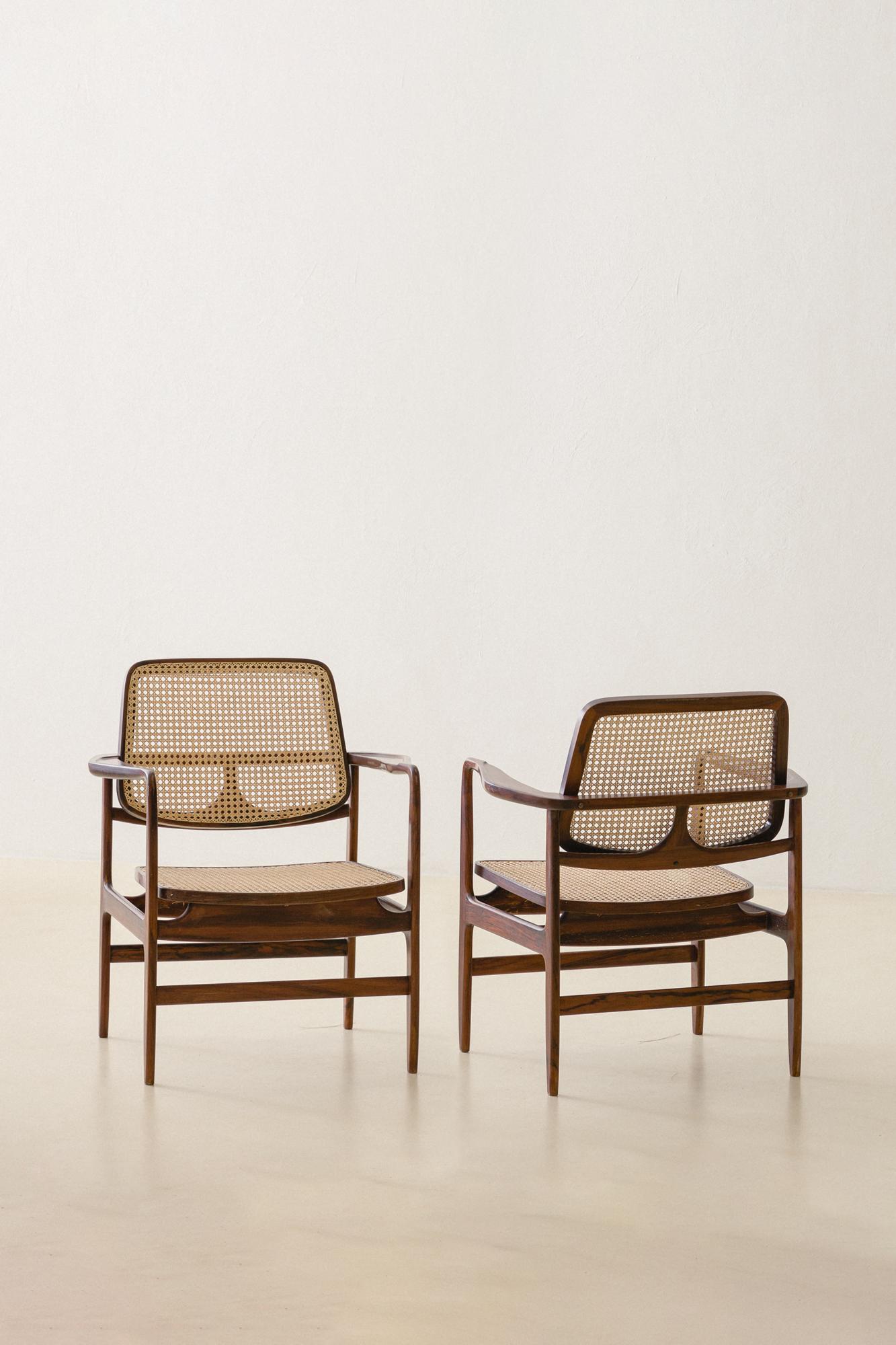 Pair of Vintage Oscar Armchairs by Sergio Rodrigues, 1956, Brazilian Midcentury 2