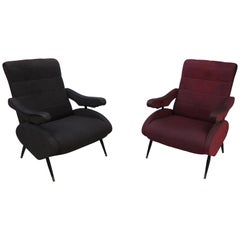 midcentury Pair of  Oscar Recliner Armchair by Ello Pini for Novarredo, 1970s