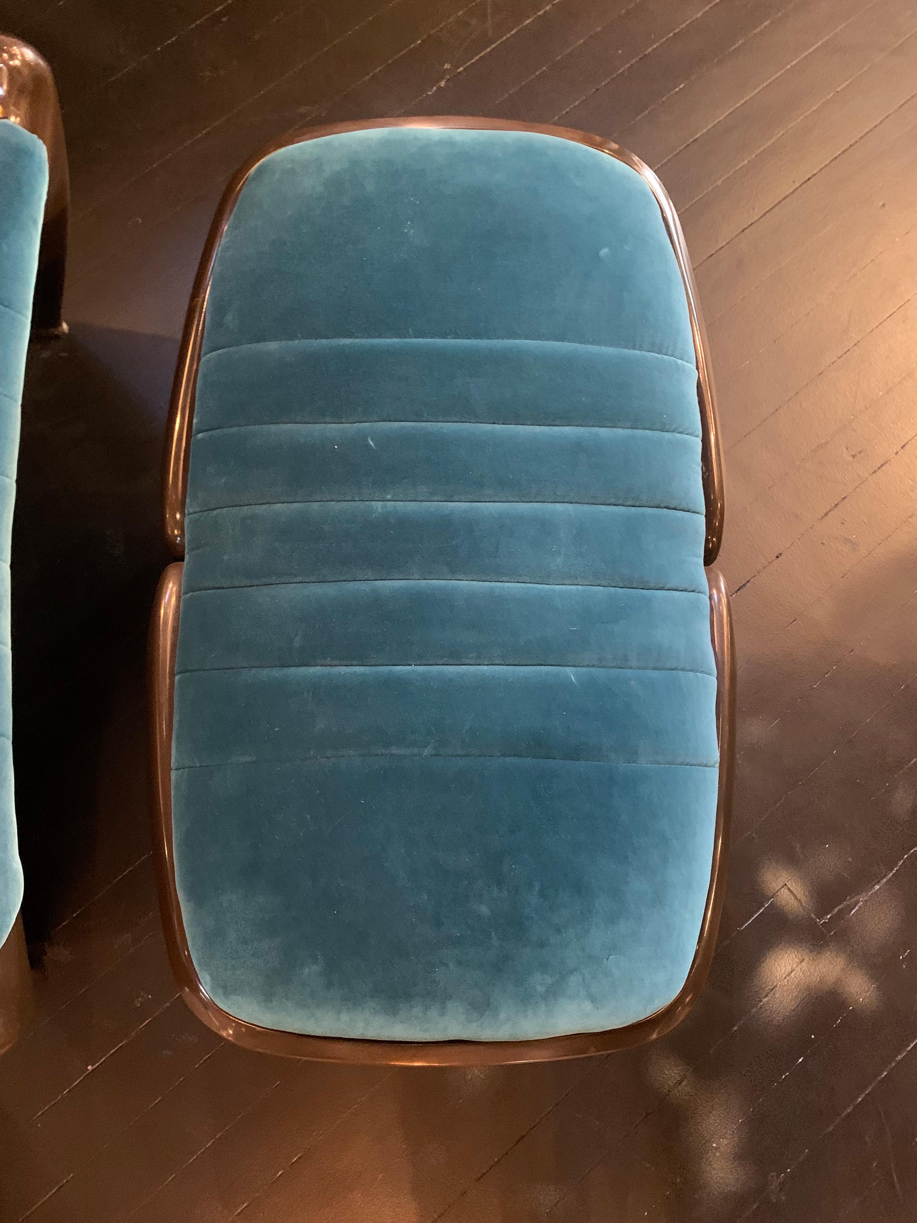 Upholstery Pair of Vintage Ostergaard Lounge Chairs and Ottomans For Sale