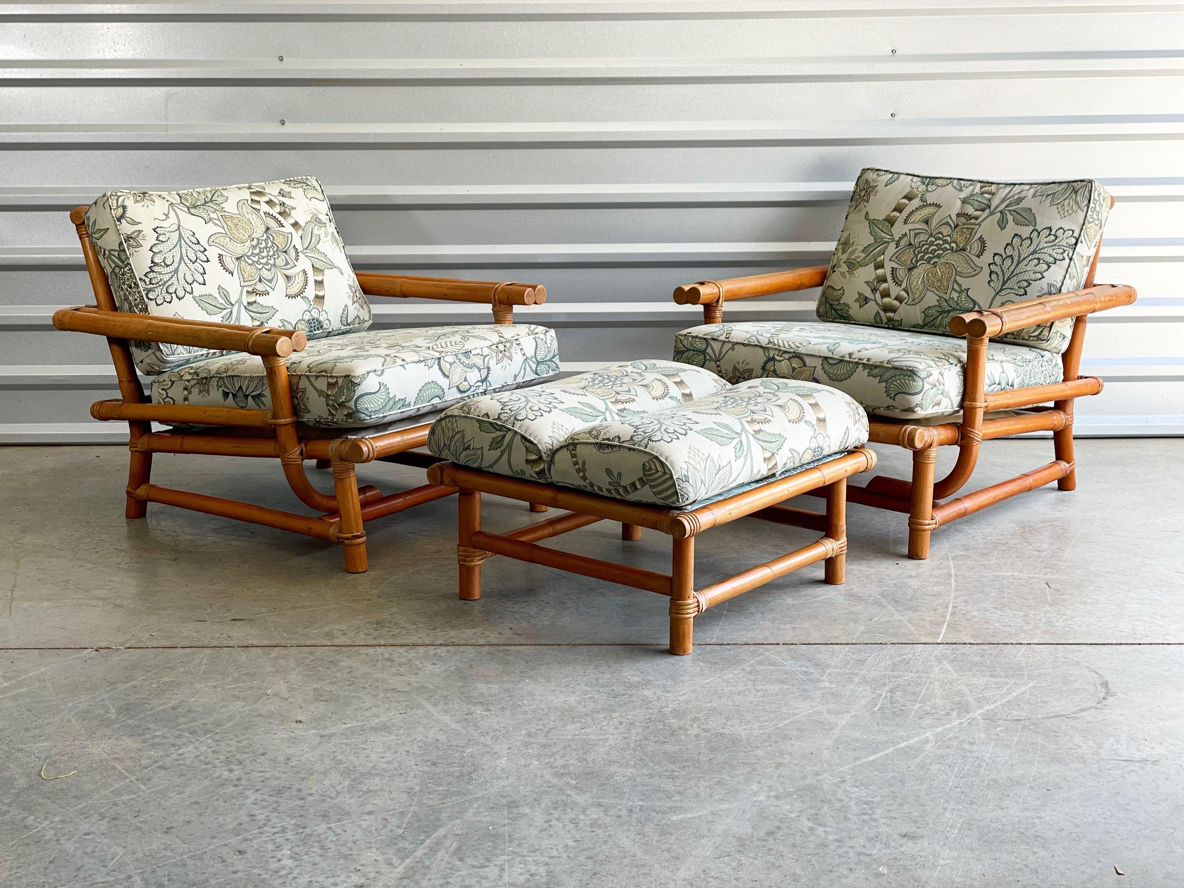 vintage bamboo lounge chairs
