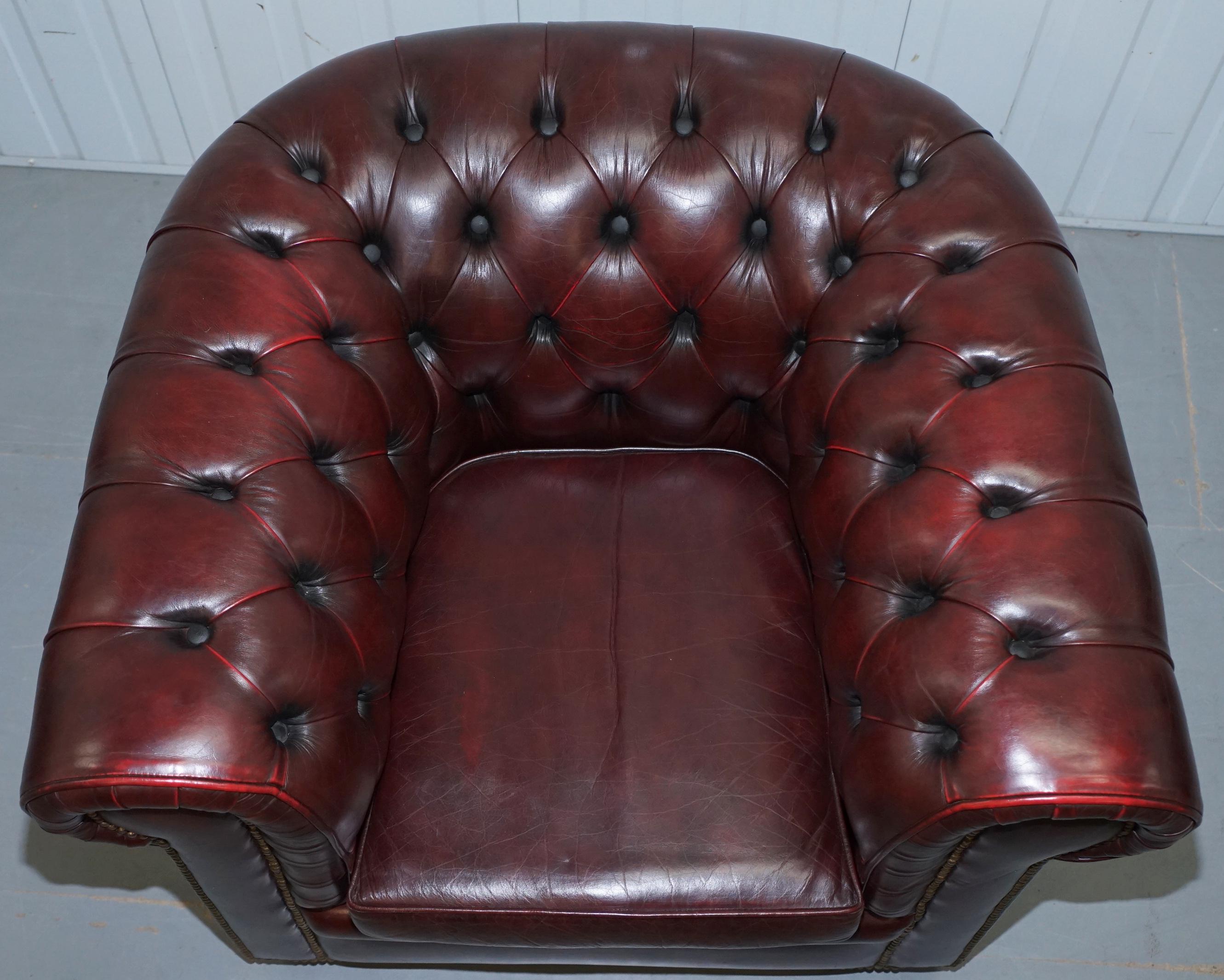 oxblood leather club chair