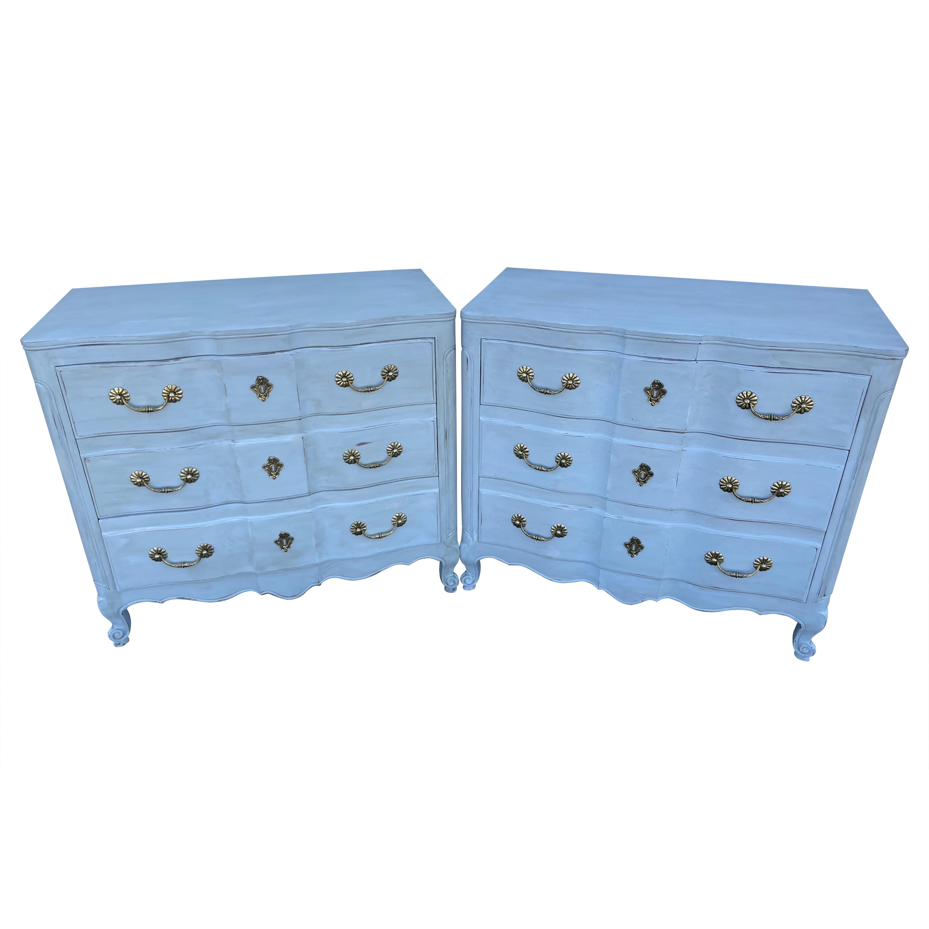 Pair of Vintage Painted Commodes