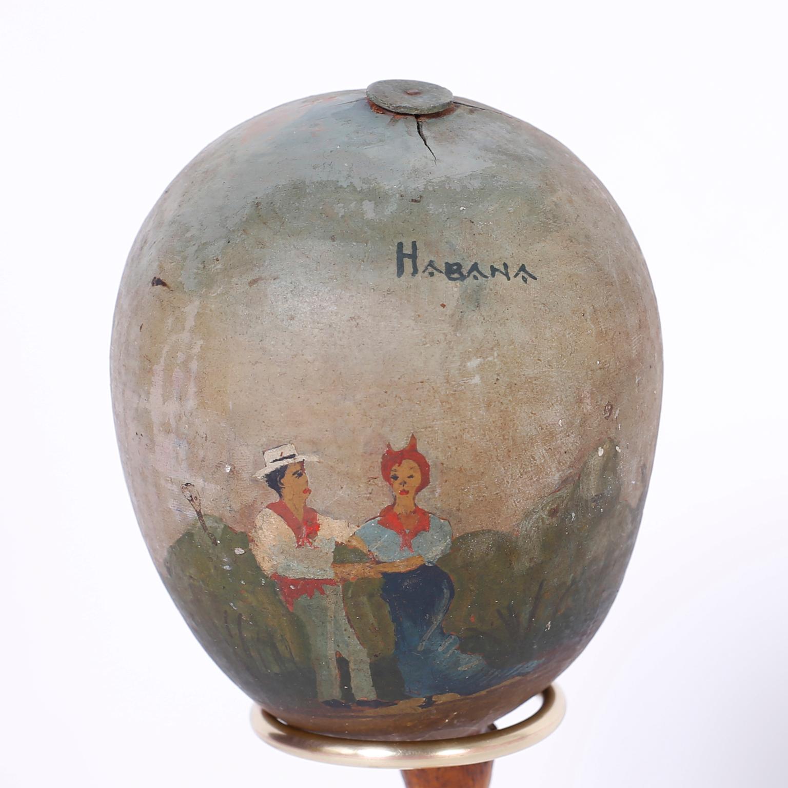 Pair of Vintage Painted Cuban Maracas In Good Condition In Palm Beach, FL