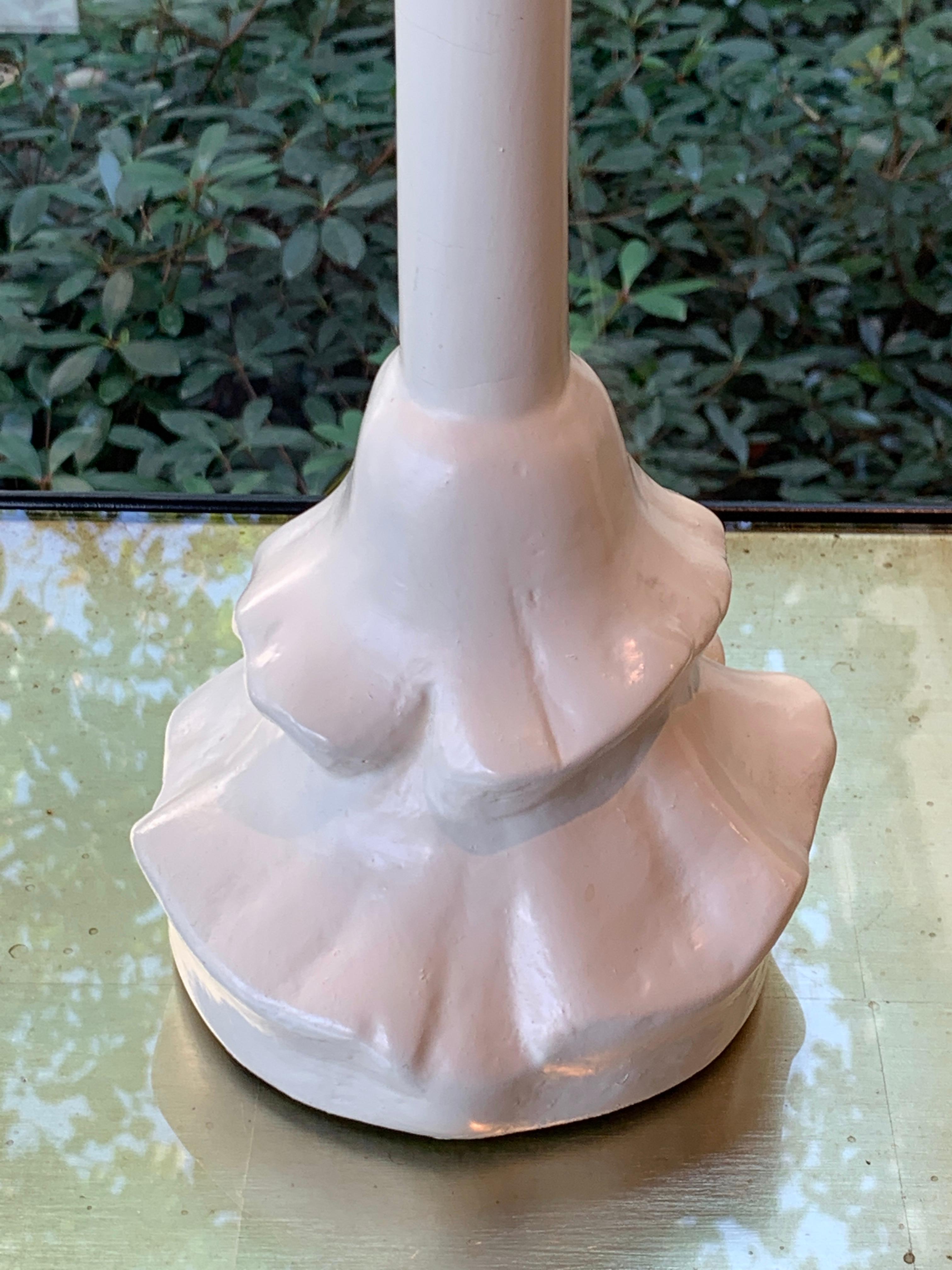 Modern Pair of Vintage Painted Plaster Tête de Femme Lamps, after Diego Giacometti For Sale