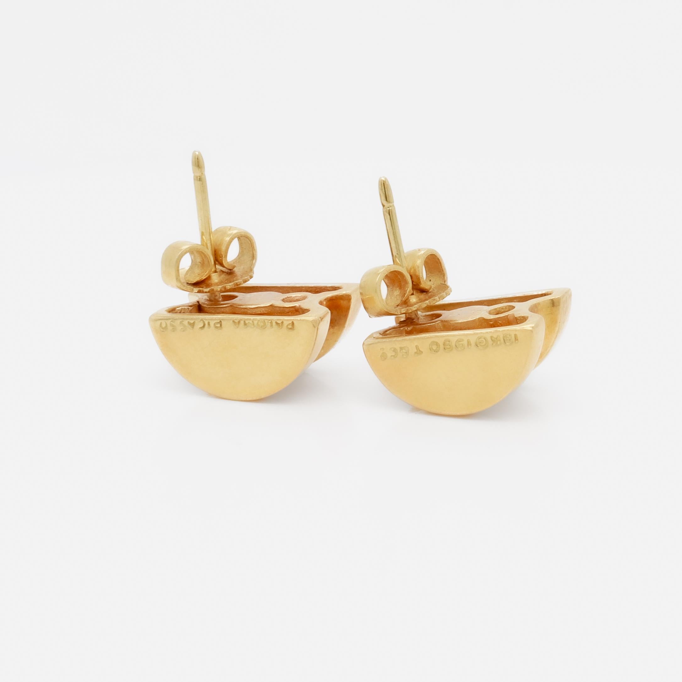 Pareja de pendientes vintage Paloma Picasso for Tiffany & Co. de oro de 18 quilates 