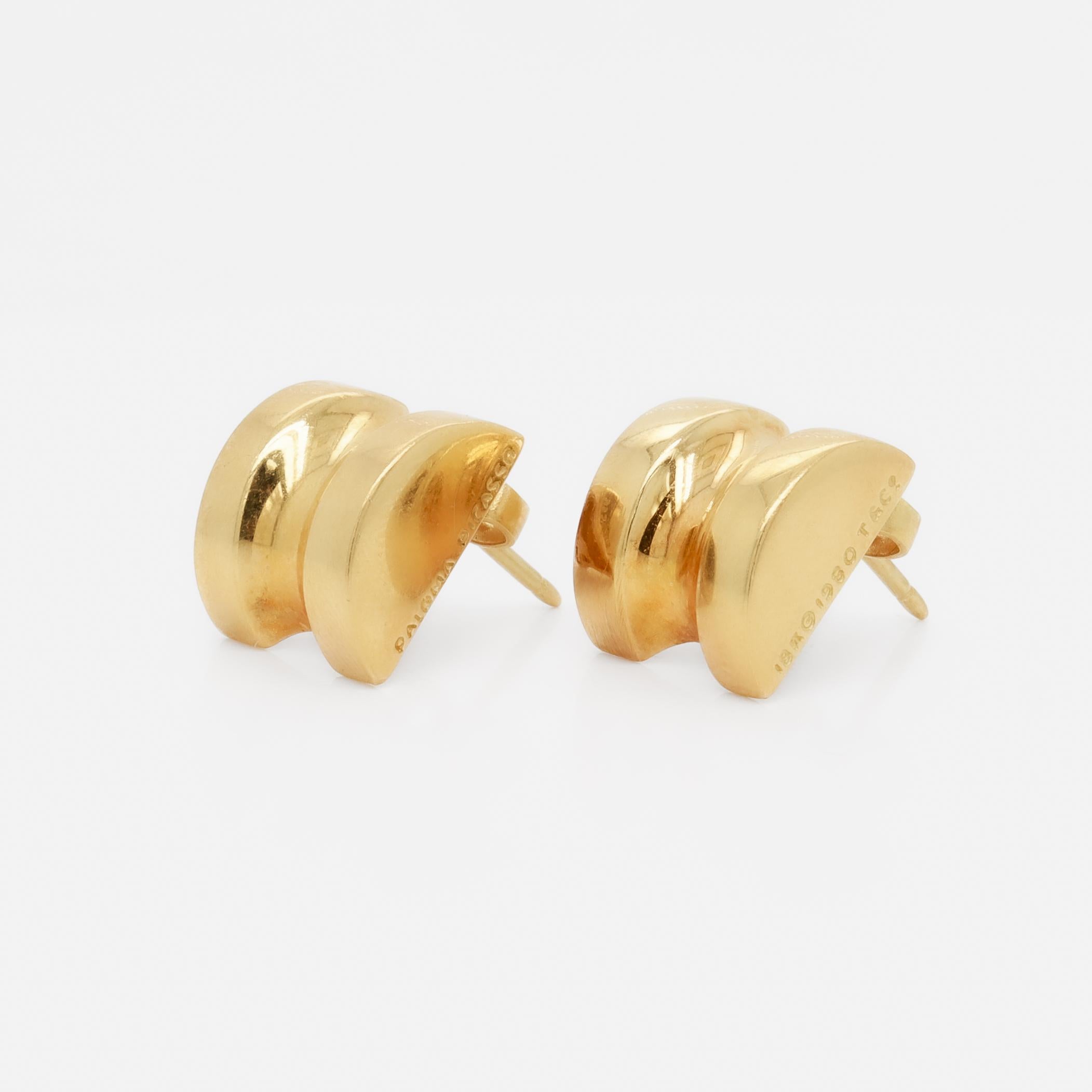 De las mujeres Pareja de pendientes vintage Paloma Picasso for Tiffany & Co. de oro de 18 quilates 