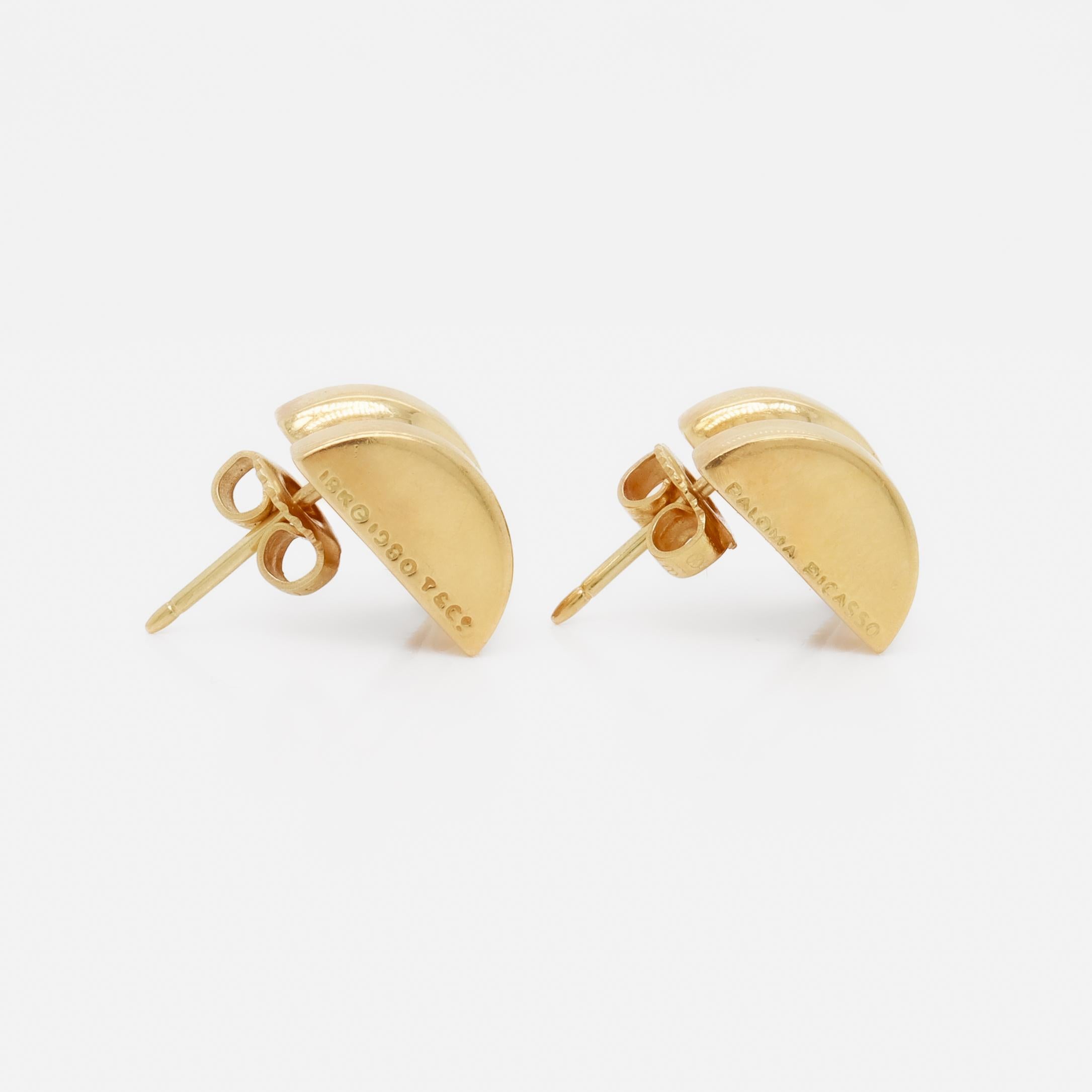 Pareja de pendientes vintage Paloma Picasso for Tiffany & Co. de oro de 18 quilates 