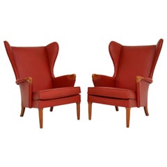Pair of Vintage Parker Knoll Wing Back Armchairs