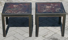 Pair of Vintage Parsons Tables inset with 18th Century Chinese Panels