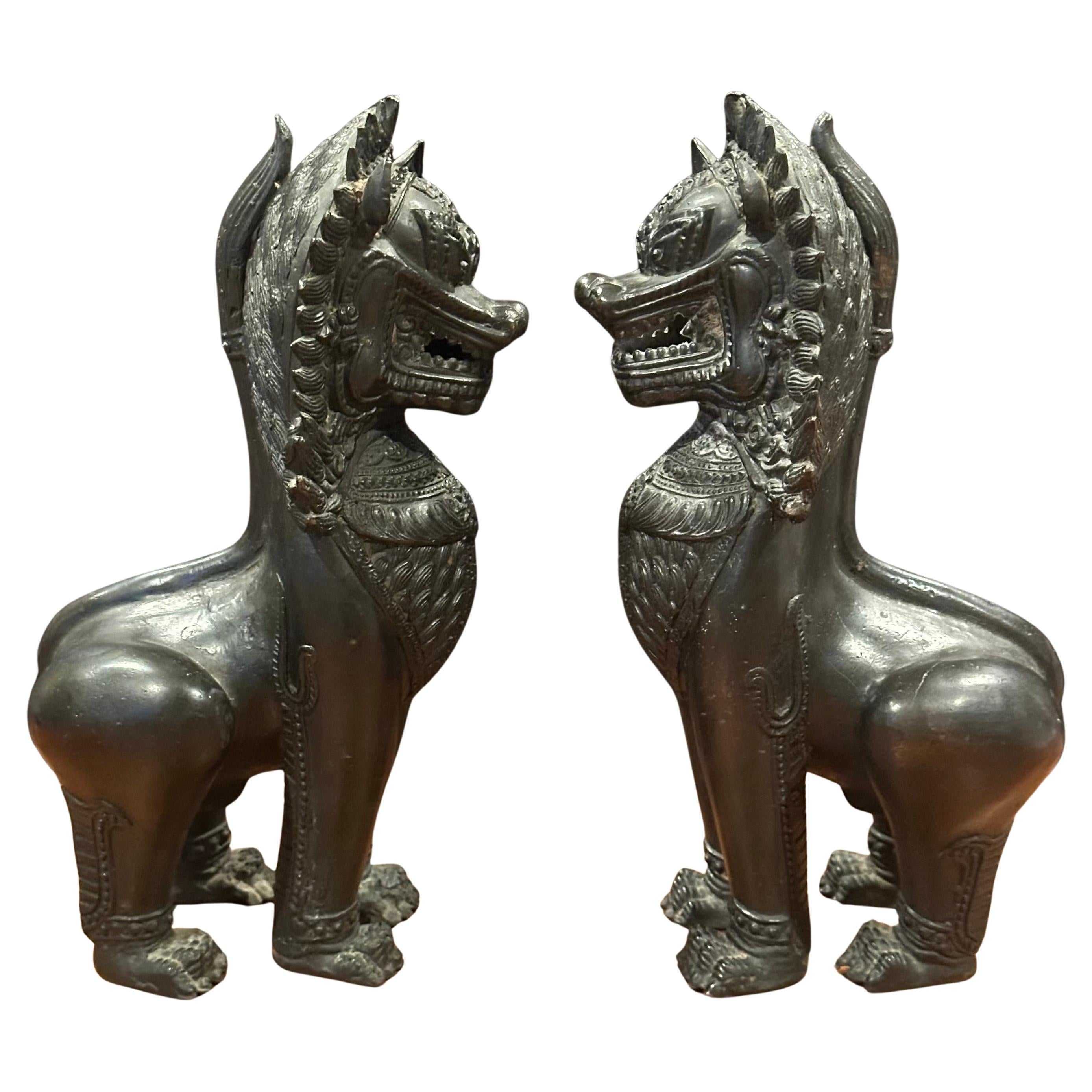 Pareja de Leones Guardianes / Perros Foo Tailandeses 