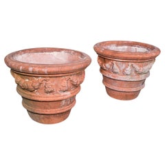 Pair of Vintage Patio Jardiniere, English, Terracotta, Veranda Planter Pot, 1960