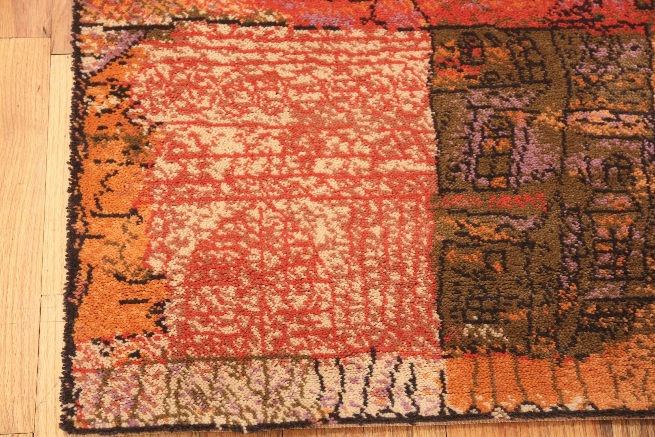 Hand-Knotted Pair Of Vintage Paul Klee Scandinavian Rugs. 2 ft 8 in x 4ft For Sale