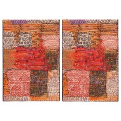 Coppia di tappeti scandinavi vintage Paul Klee. 2 ft 8 in x 4ft