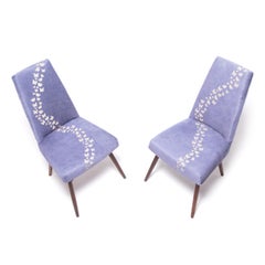 Pair of Vintage Pearsall Chairs with Laser-Cut Butterflies on Hide