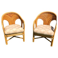 Pair of Vintage Pencil Reed Chairs