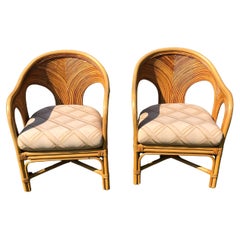 Pair of Vintage Pencil Reed Chairs