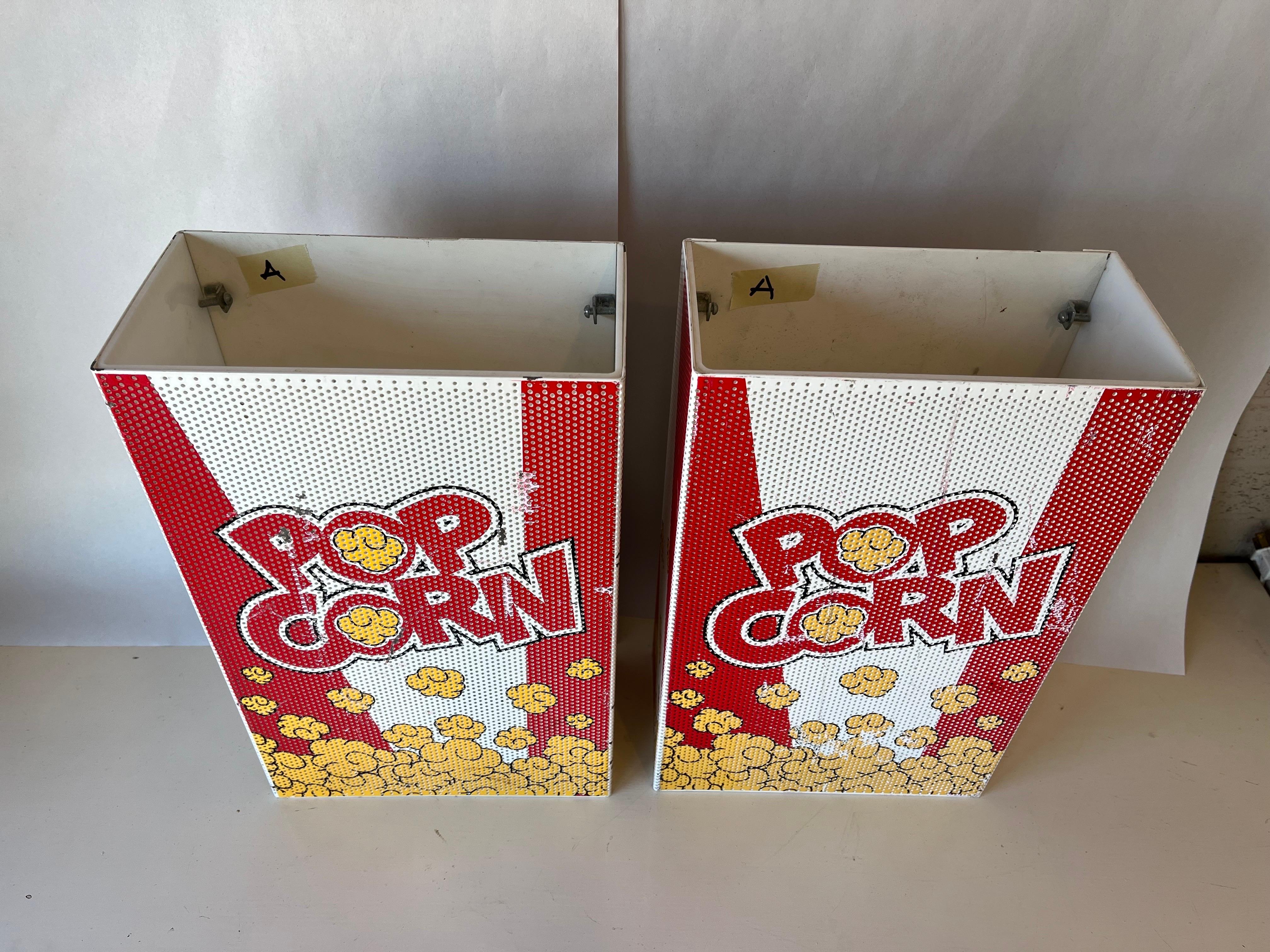 Pair of Vintage Perforated Metal Movie Theatre Style Popcorn Wall Light Sconces 6