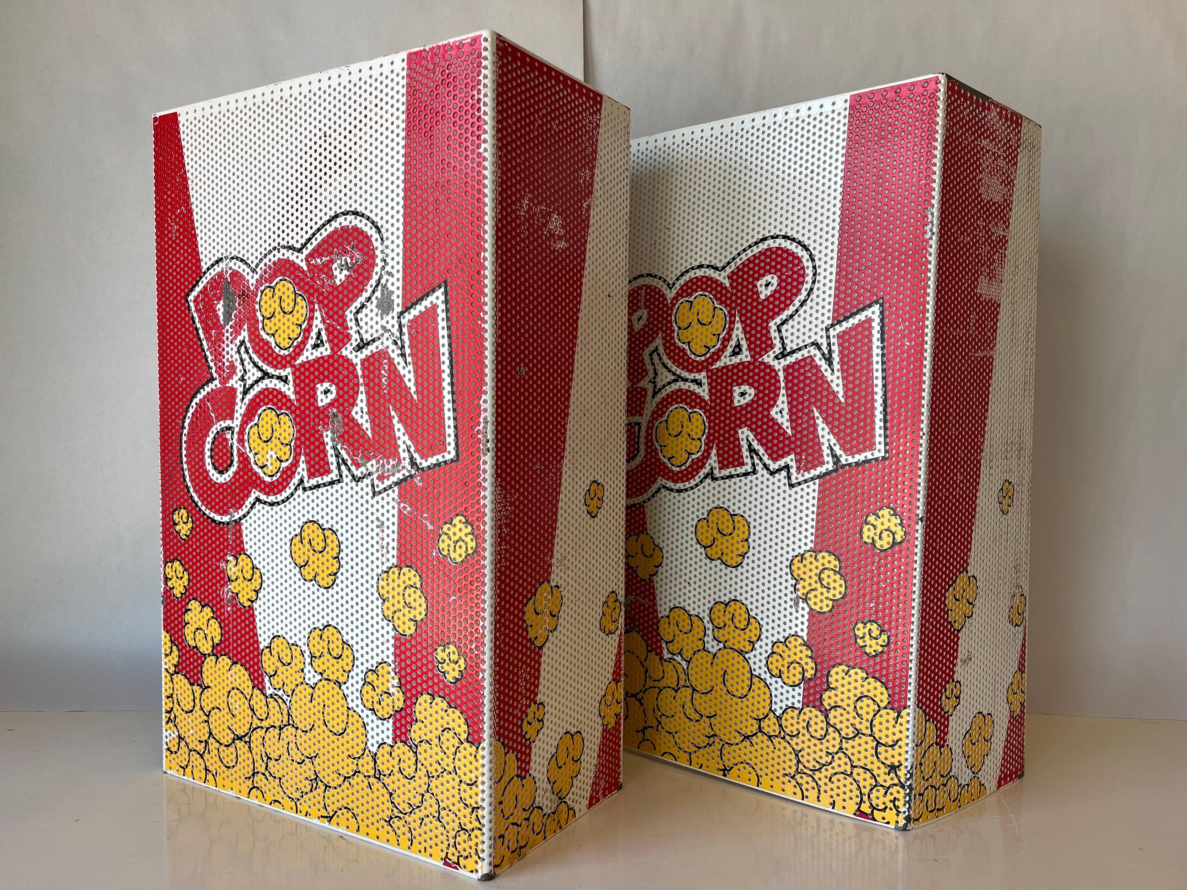 Canadian Pair of Vintage Perforated Metal Movie Theatre Style Popcorn Wall Light Sconces