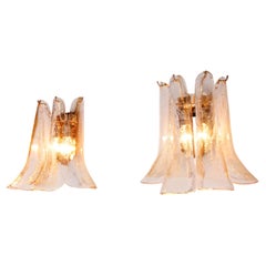 Amber Murano Glass Petal Wall Sconces by La Murrina, Italy