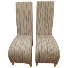 Pair of Vintage Phillipe Starck with Clarence House Lemon Grass High Back Chairs