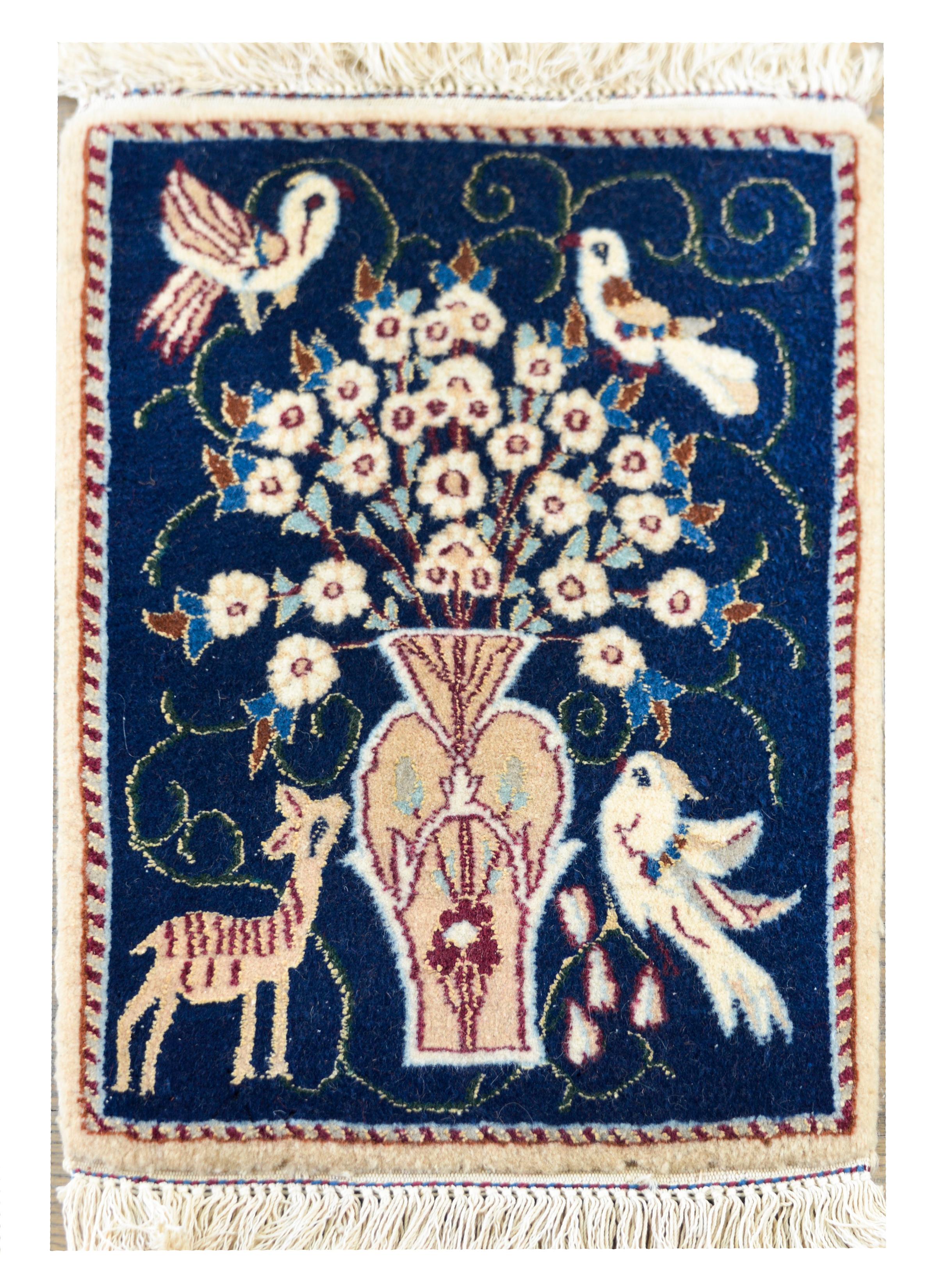 Tribal Paire de tapis picturaux vintage de Nain en vente