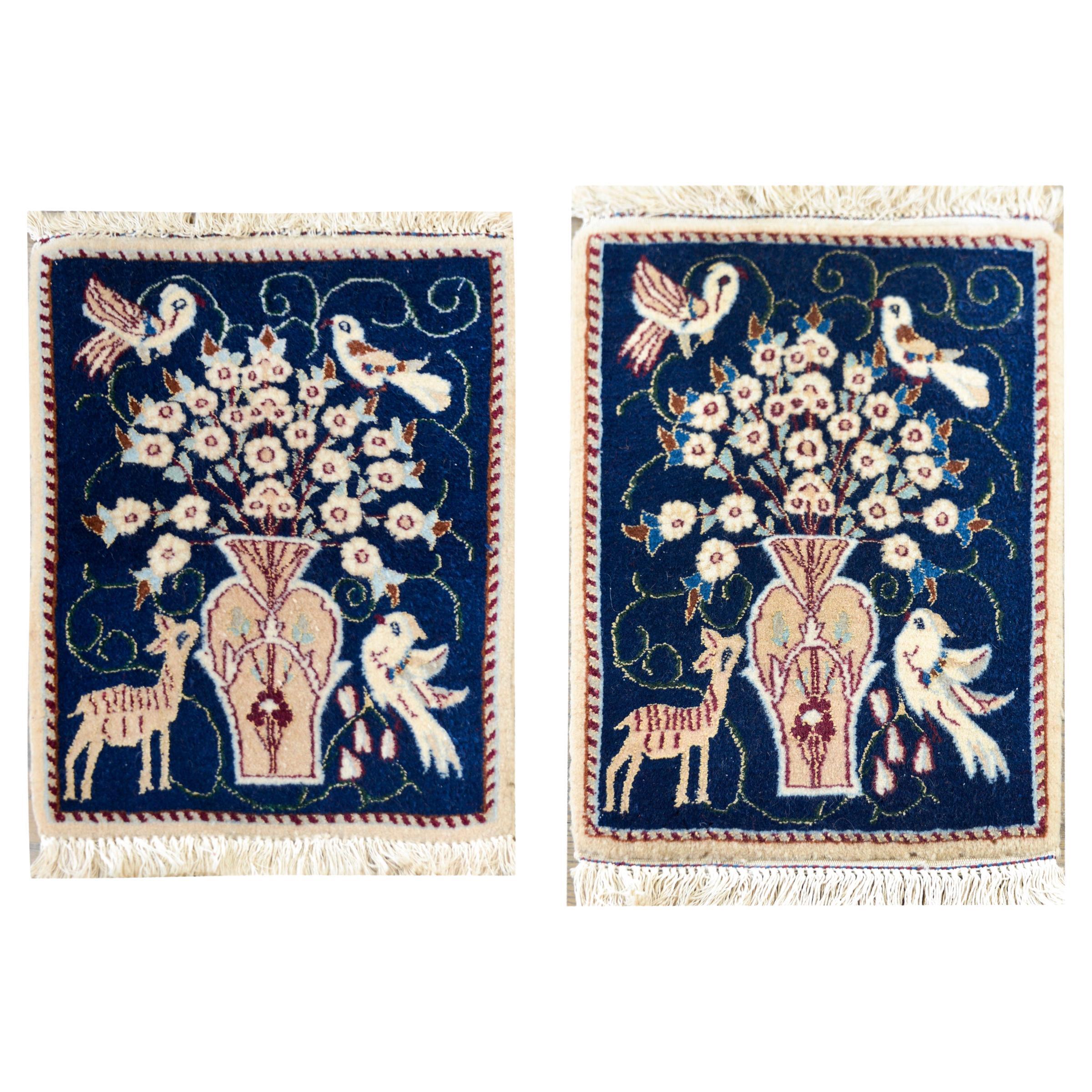 Pair of Vintage Pictorial Nain Rugs For Sale