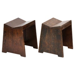 Pair of Vintage Pierre Jeanneret Sewing Stools Model PJ-SI-68-A from Chandigarh
