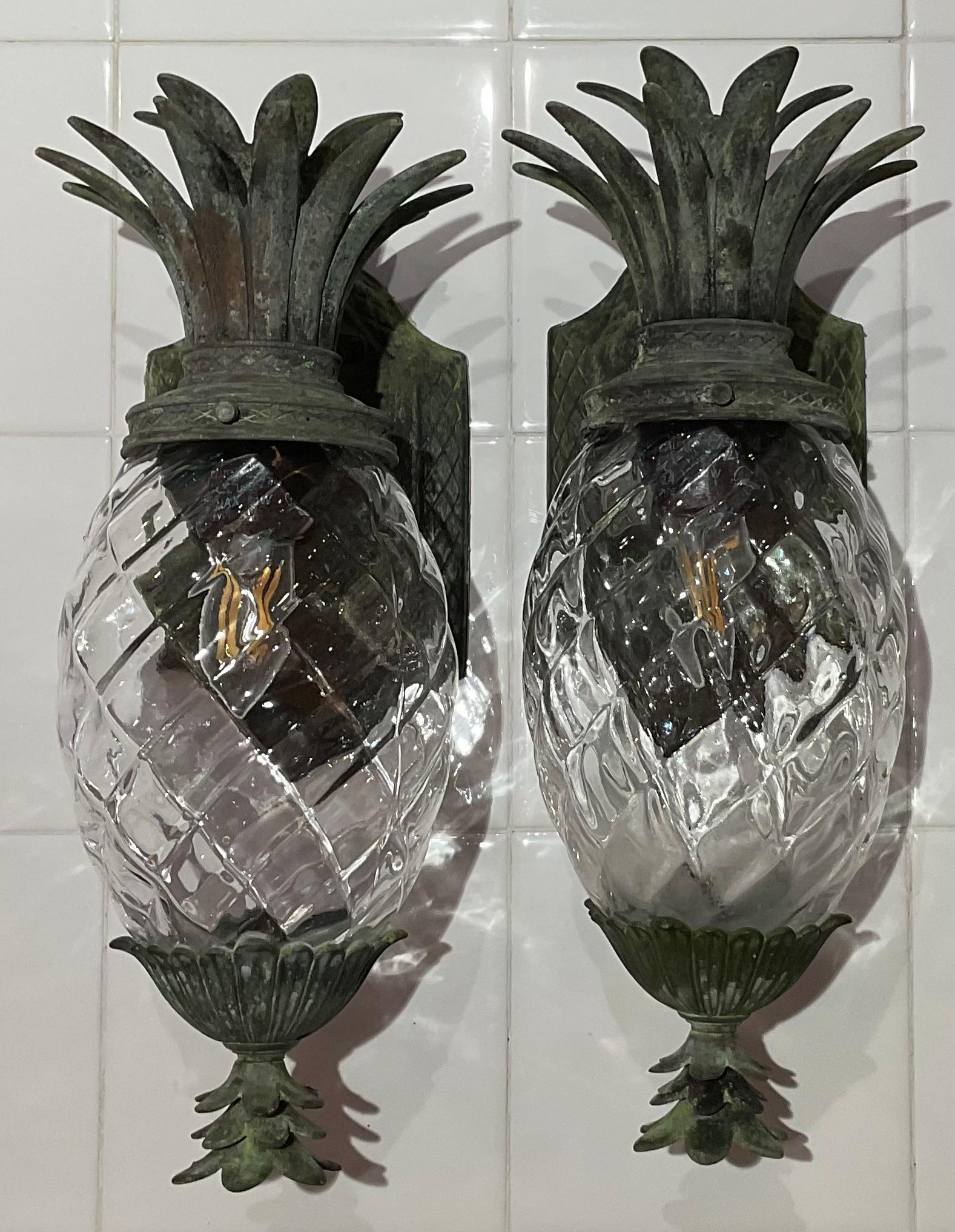 
Elevate your home's decor with these stunning vintage pineapple sconces. Crafted from high-quality bronze and brass, these sconces feature intricate detailing and a timeless design. The pineapple motif adds a touch of tropical flair, making them