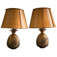 Pair of Vintage Pineapple Lamps, 1950s