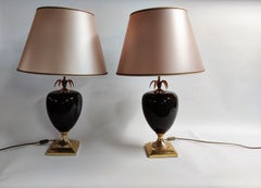 Pair of Vintage Pineapple Table Lamps by Maison Le Dauphin, 1970s