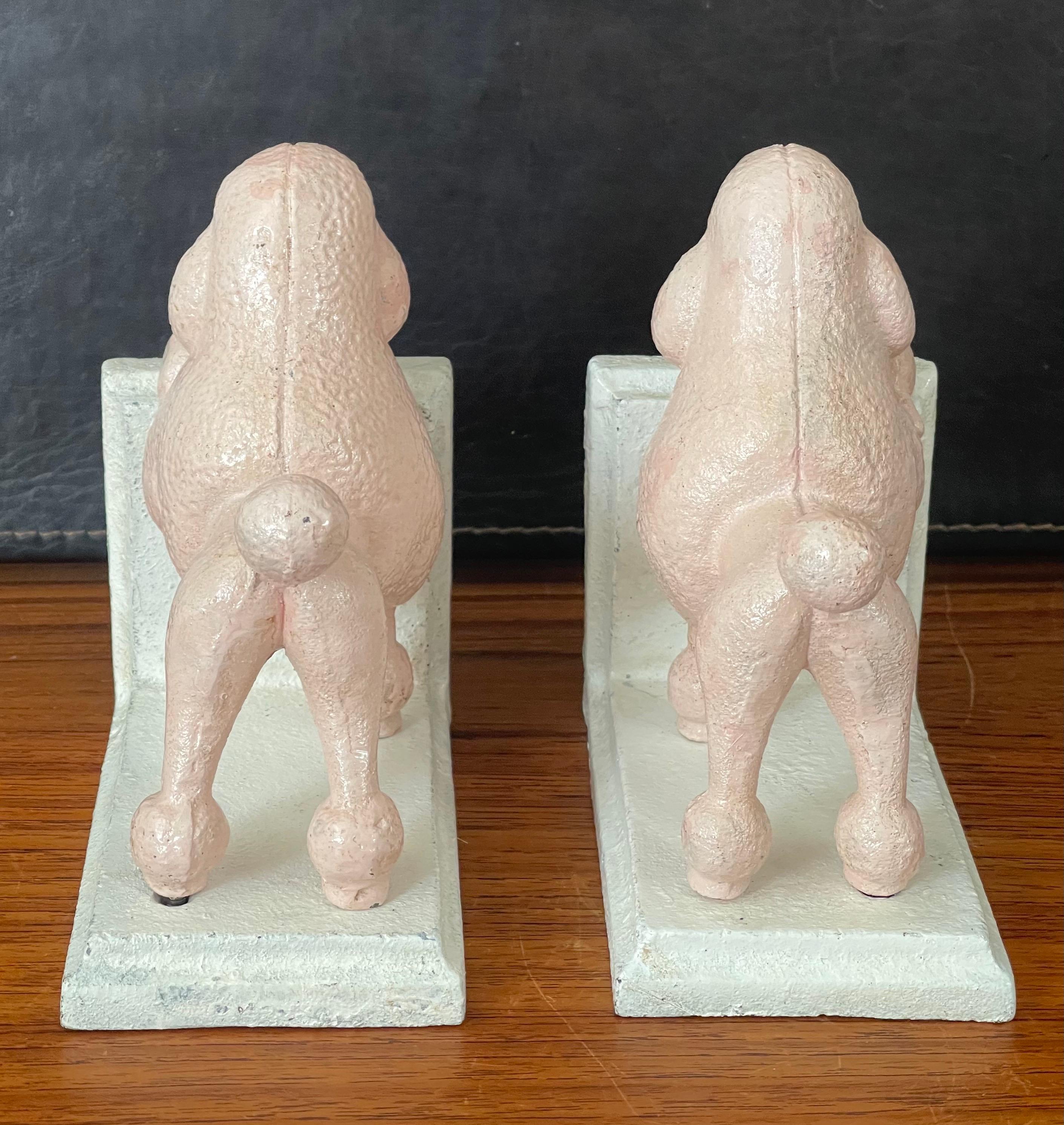 American Pair of Vintage Pink Poodle Cast Iron Bookends