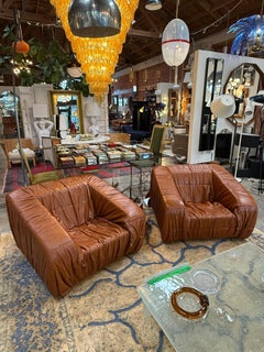 Pair of vintage Piumino armchairs by De Pas, D'Urbino & Lomazzi