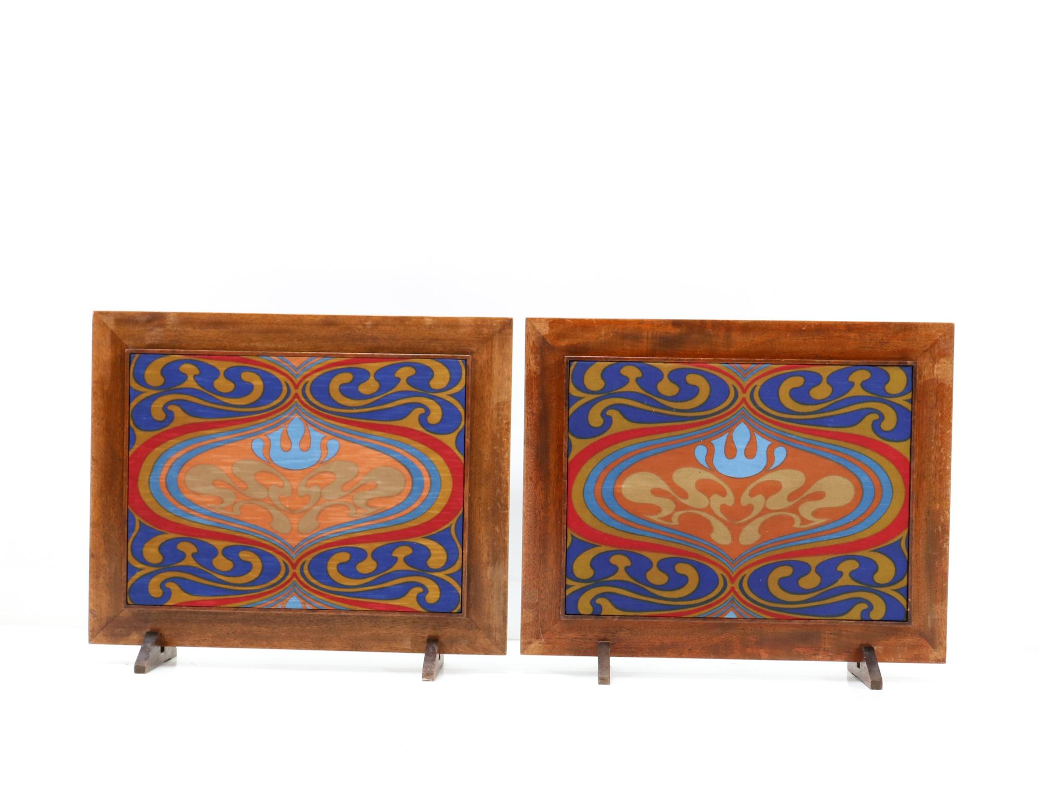 Mid-Century Modern Pair of Vintage Planex Sound Panels Model PL-5-R Swirls Fisher Argentina, 1970s