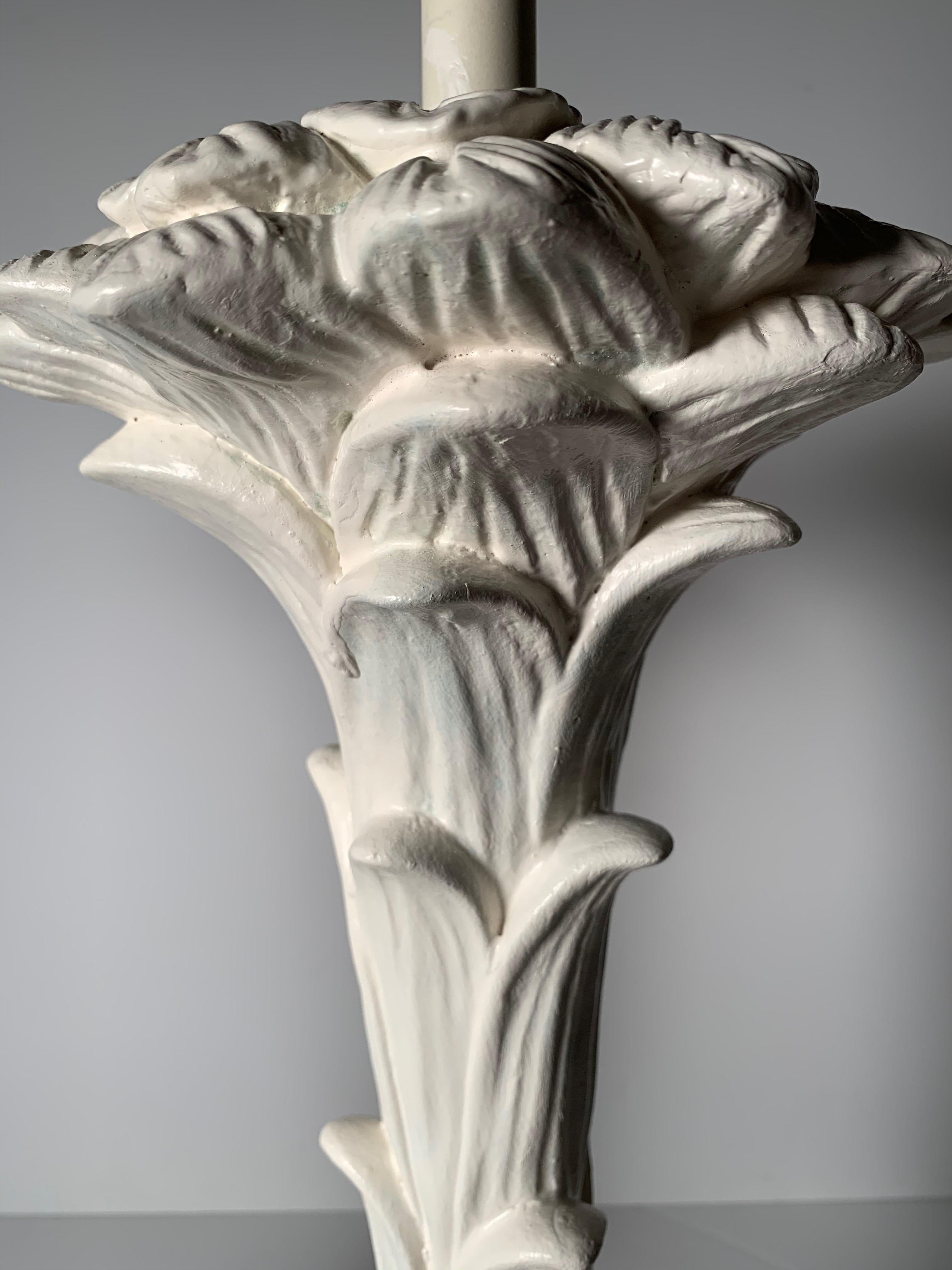 Paire de lampes en plâtre vintage dans le style de Serge Roche 5